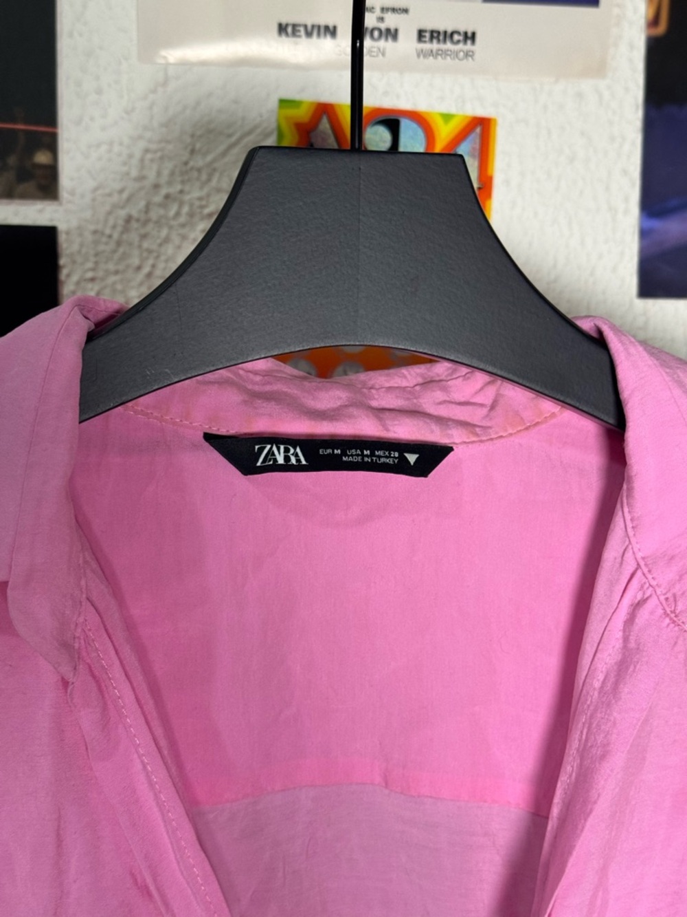 Zara Pink Ruched Button Front Blouse - Picture 4 of 4